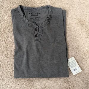 Lucky Brand Men's Charcoal Long Sleeve Henley